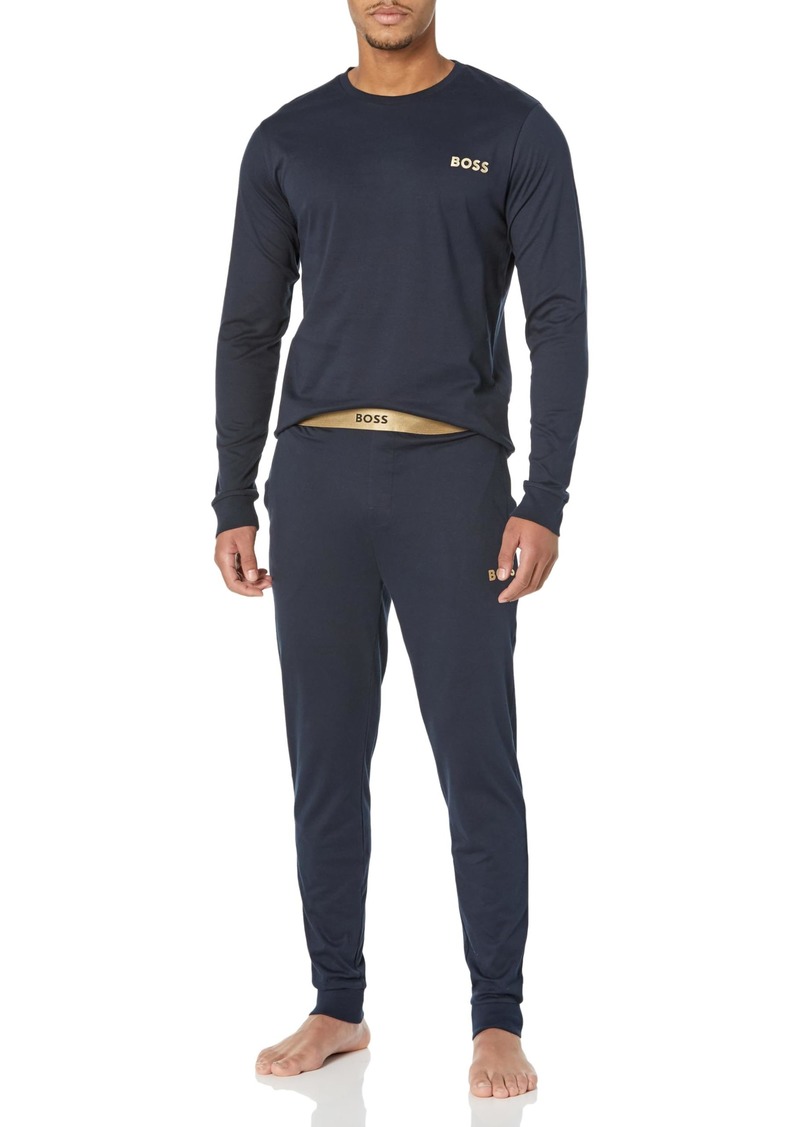 Hugo Boss BOSS Men's Detail Pajama Gift Set Slate Blue/Metallic Gold