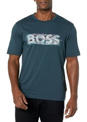 Hugo Boss BOSS Men's Digital Graphic Print Short Sleeve T-Shirt Glitch Green/White Green Purple