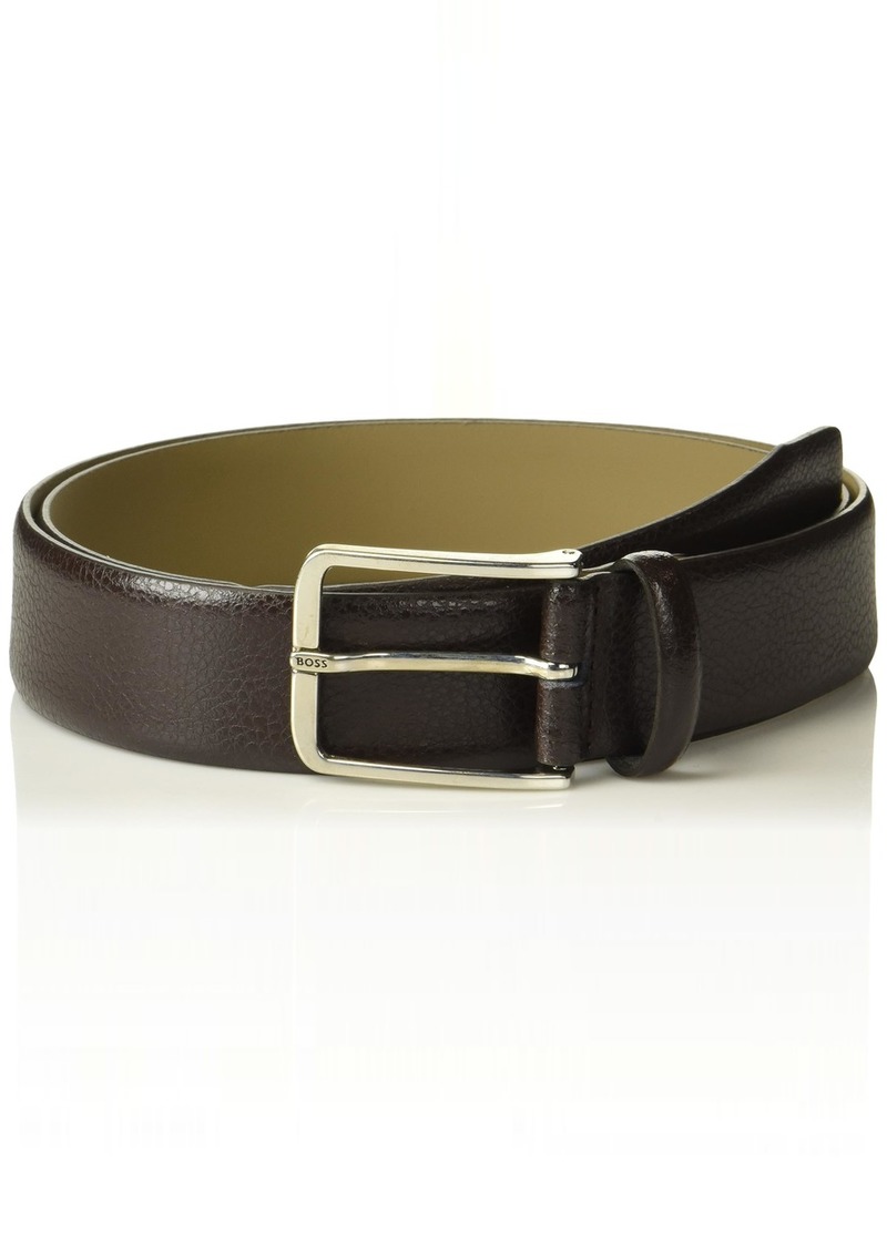 Hugo Boss BOSS Grain Leather Belt with Branded Metal Prong