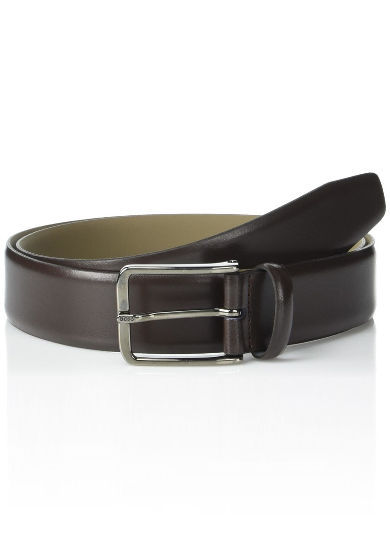 Hugo Boss BOSS Gun Metal Buckle Smooth Leather Belt