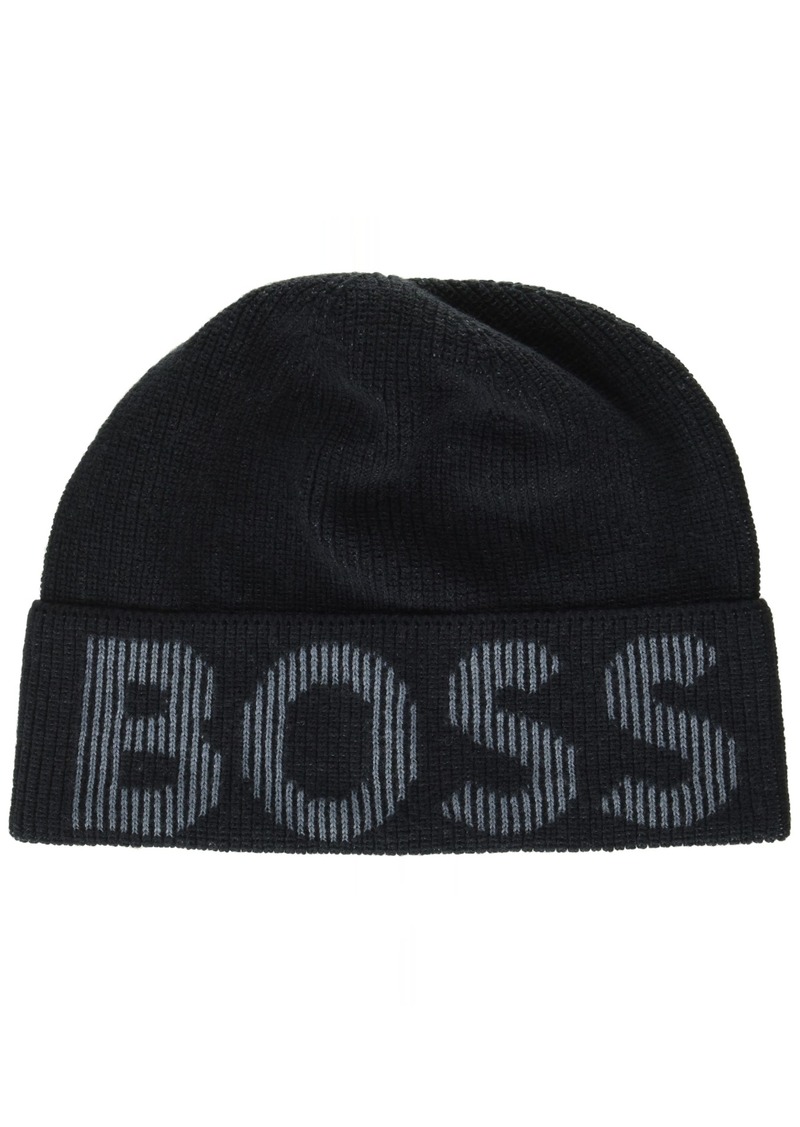 Hugo Boss BOSS Half Cardigan Structure Knit Cap with Logo