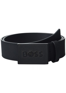 Hugo Boss BOSS Men's Icon Logo Plaque Leather Belt