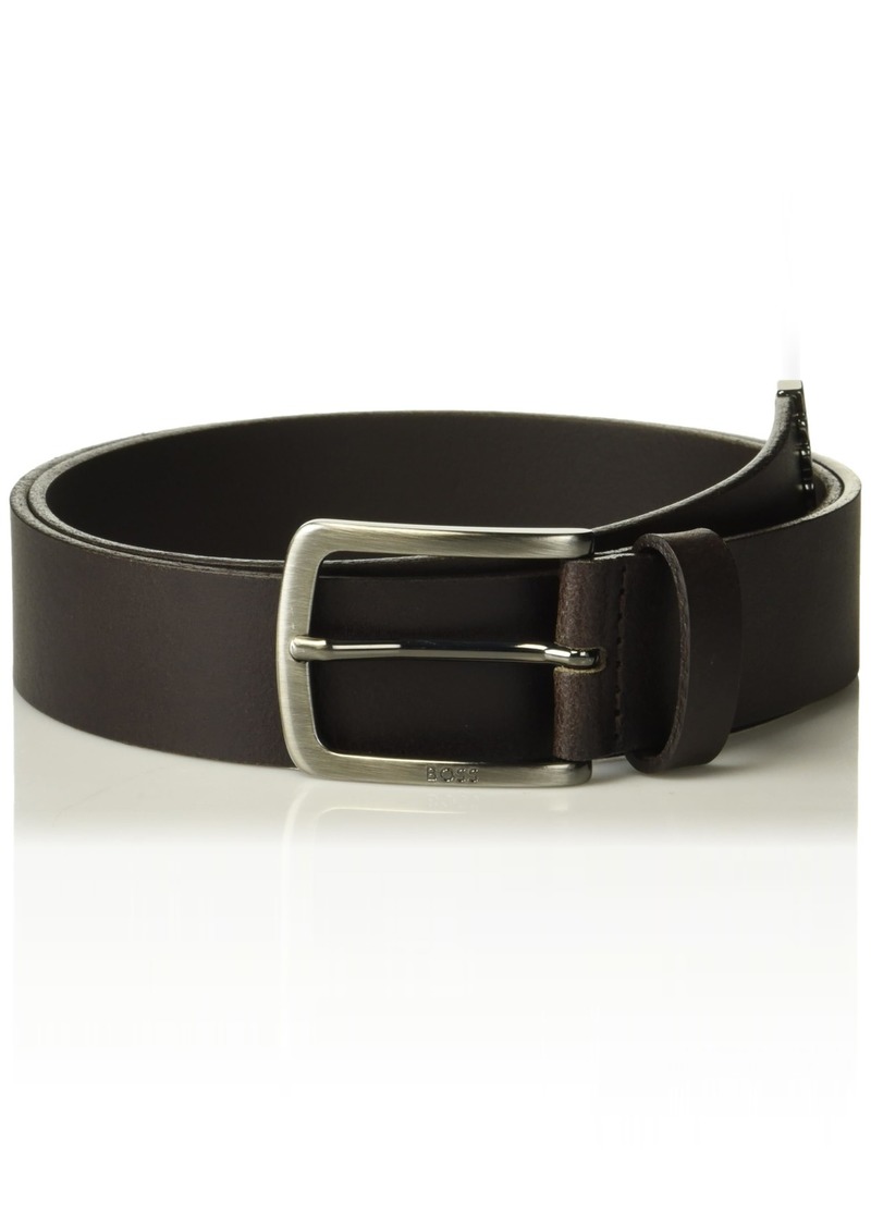 Hugo Boss BOSS Leather Belt with Branded Metal Frame