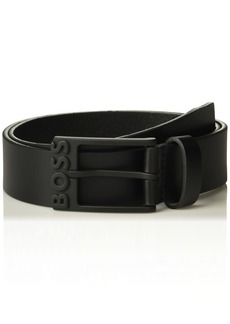 Hugo Boss BOSS Men's Polished Leather Belt with Engraved Logo Matte Buckle