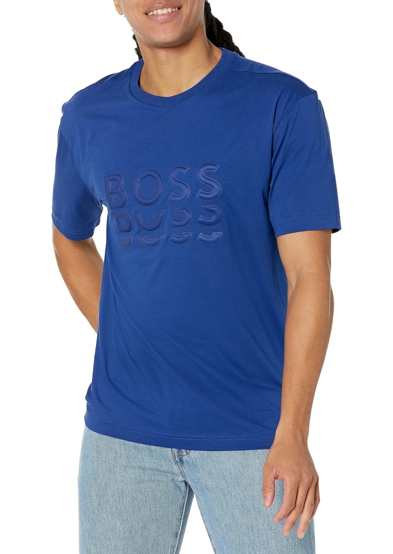 Hugo Boss BOSS Men's Pop Logo Jersey T Shirt satelite Blue L