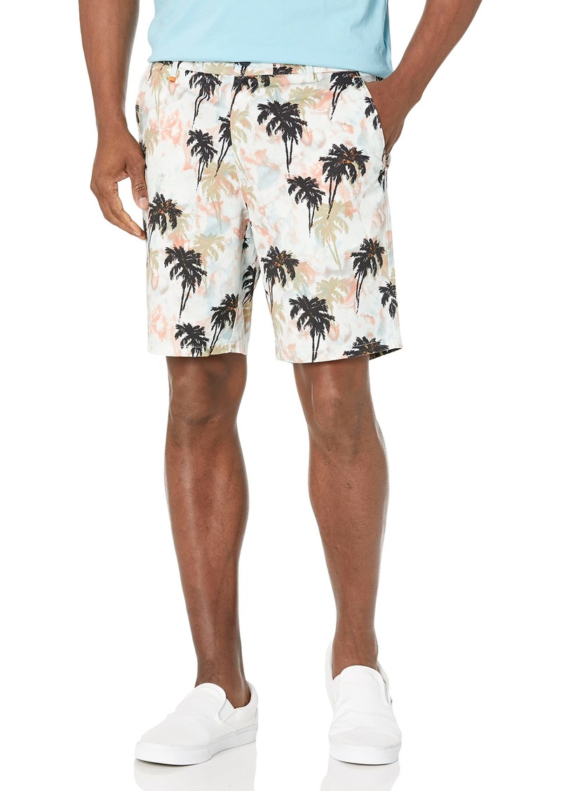Hugo Boss BOSS Men's Print Cotton Blend Shorts Tropical Sunset Palm/Sky Blue R