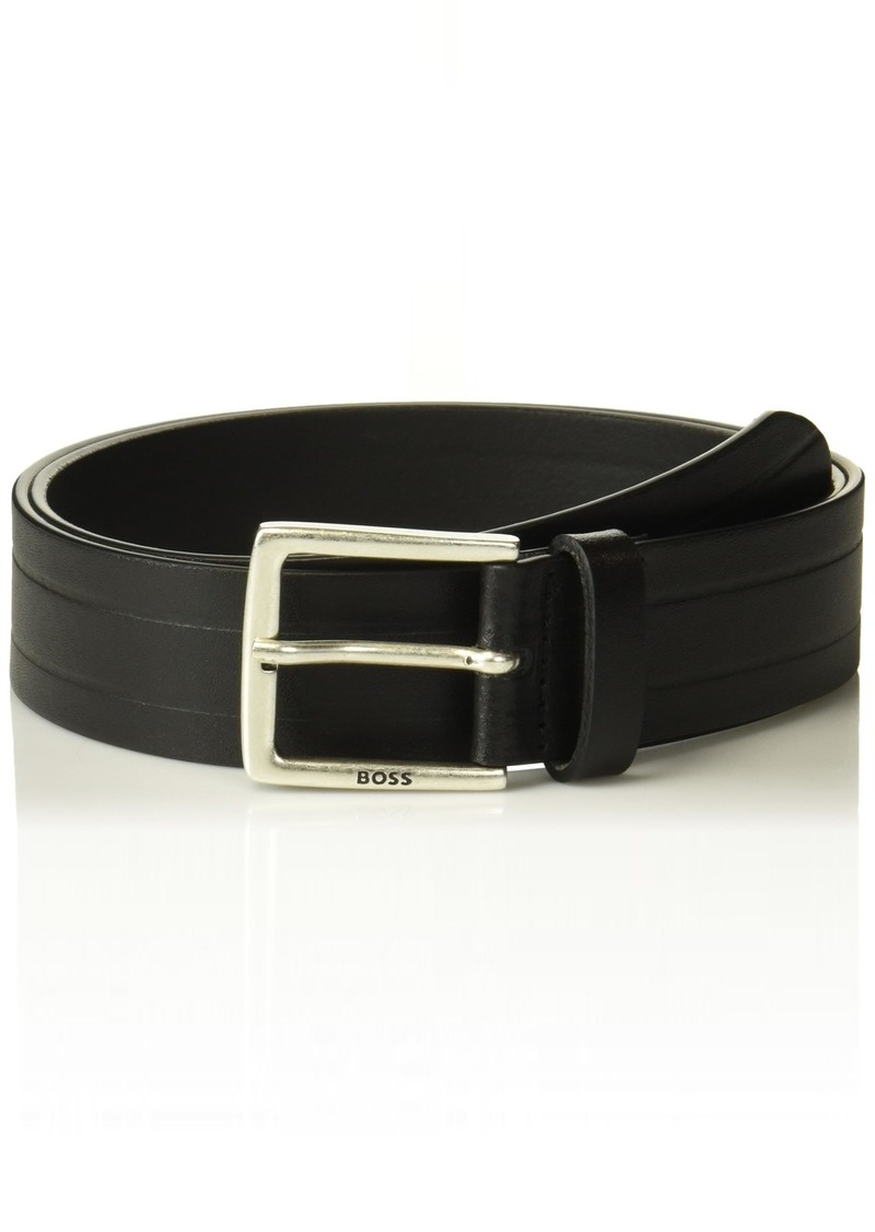 Hugo Boss Rummi Leather Belt with Branding Metal Frame