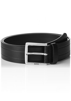 Hugo Boss BOSS Men's Rummi Leather Belt with Branding Metal Frame