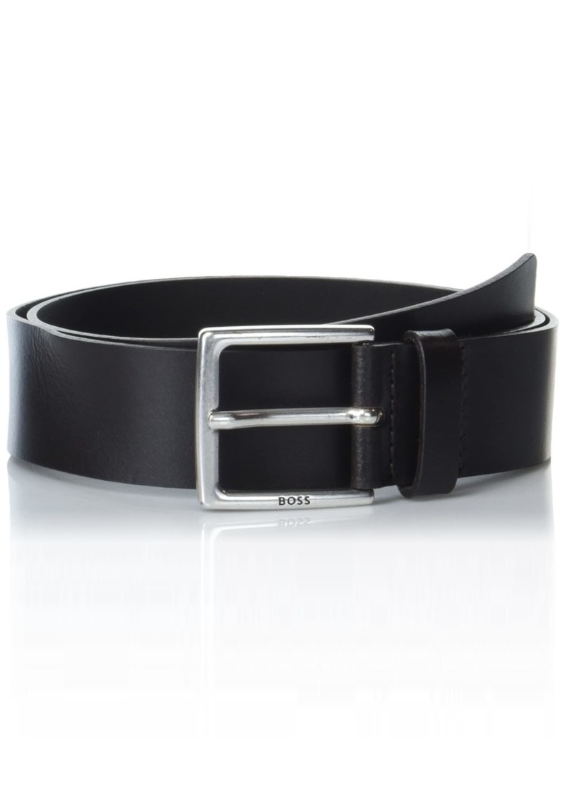 Hugo Boss BOSS Square Silver Buckle Smooth Belt