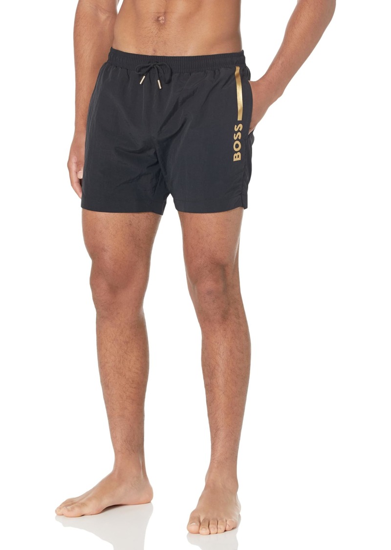 Hugo Boss BOSS Men's Standard Metallic Logo Swim Trunks