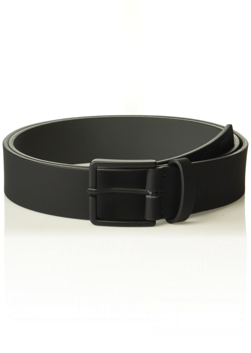 Hugo Boss BOSS Men's Ther Leather Belt with Branded Metal Frame