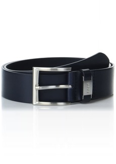 Hugo Boss BOSS Thick Silver Buckle Smooth Leather Belt