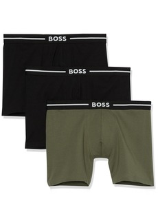 Hugo Boss BOSS Men's Three Pack Bold Color Boxer Briefs Deep Black/Marshland Green/Deep Black
