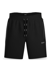 Hugo Boss Boss Mix & Match Cotton Stretch Logo Print Drawstring Shorts