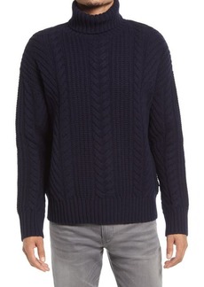 Hugo Boss BOSS Nannos Cable Knit Virgin Wool Turtleneck Sweater