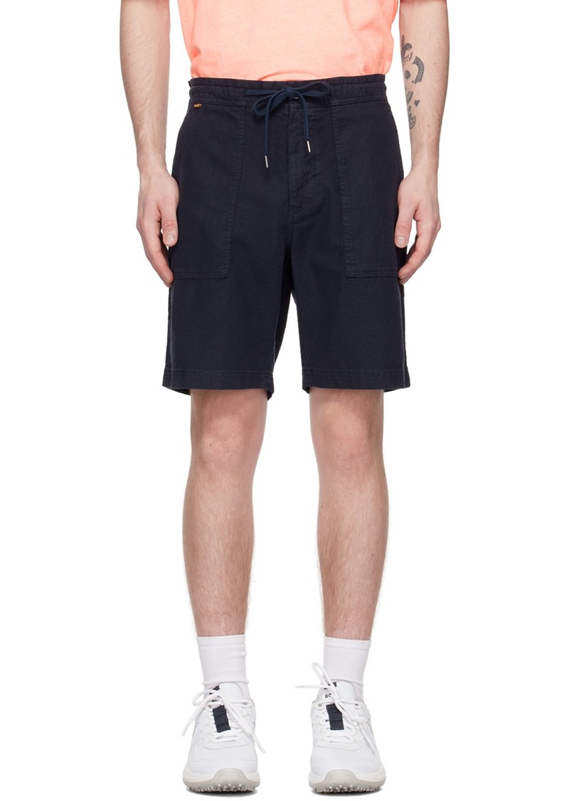 Hugo Boss BOSS Navy Regular-Fit Shorts