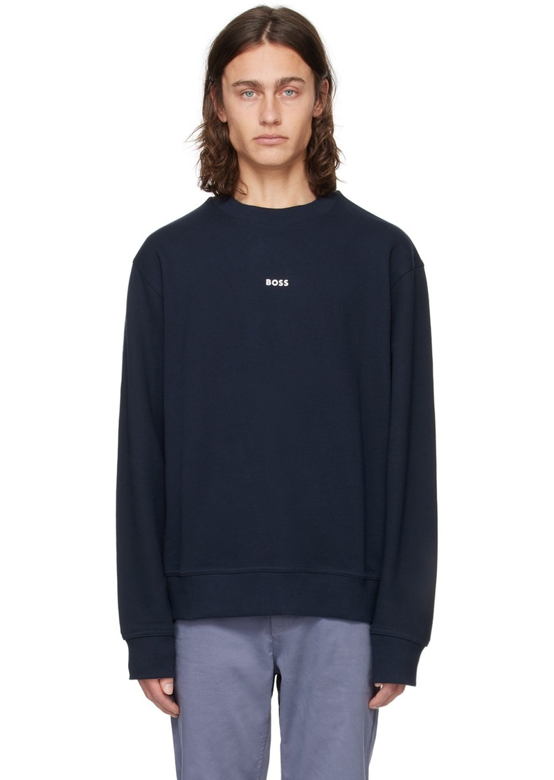 Hugo Boss BOSS Navy Relaxed-Fit Sweatshirt