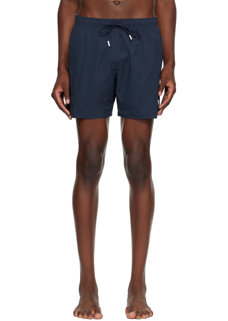 Hugo Boss BOSS Navy Signature Stripe Swim Shorts