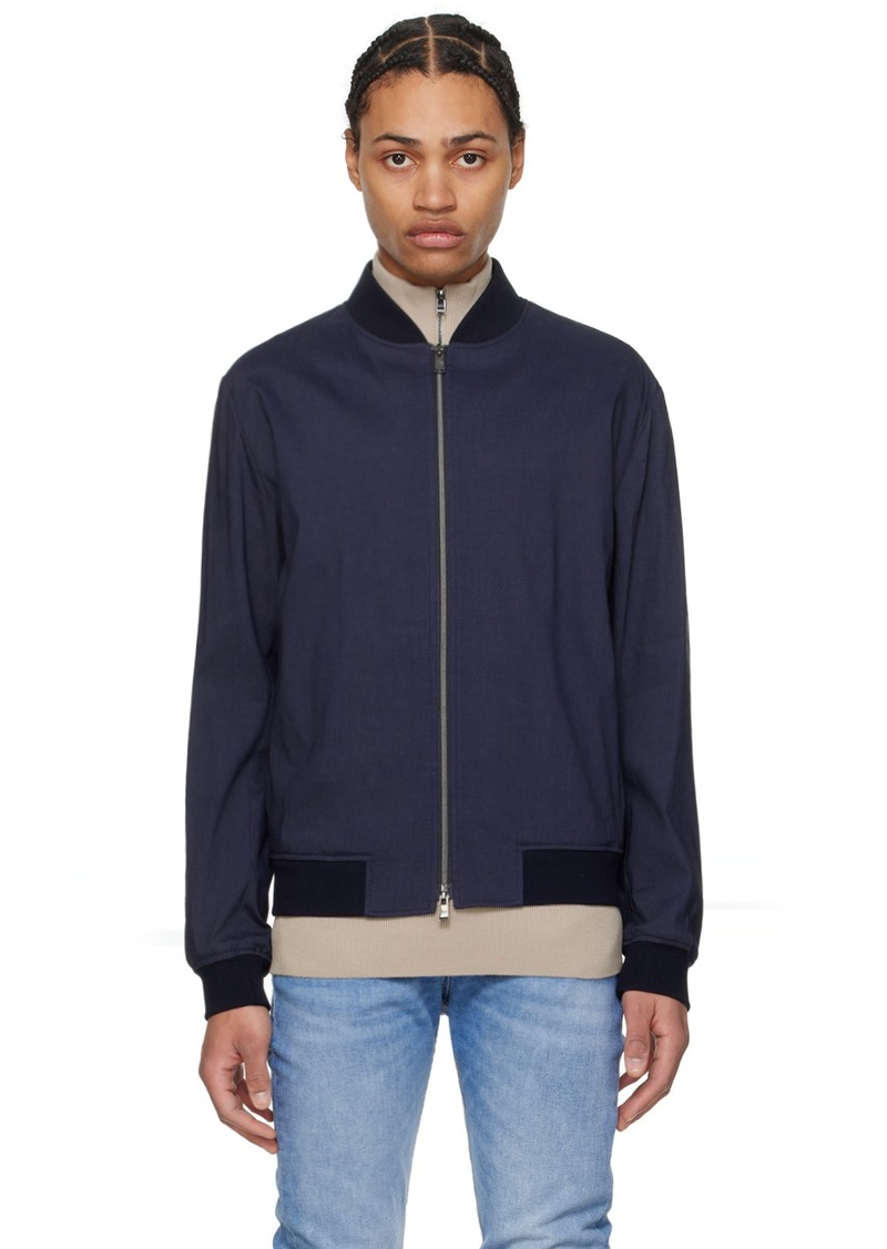 Hugo Boss BOSS Navy Slim-Fit Bomber Jacket