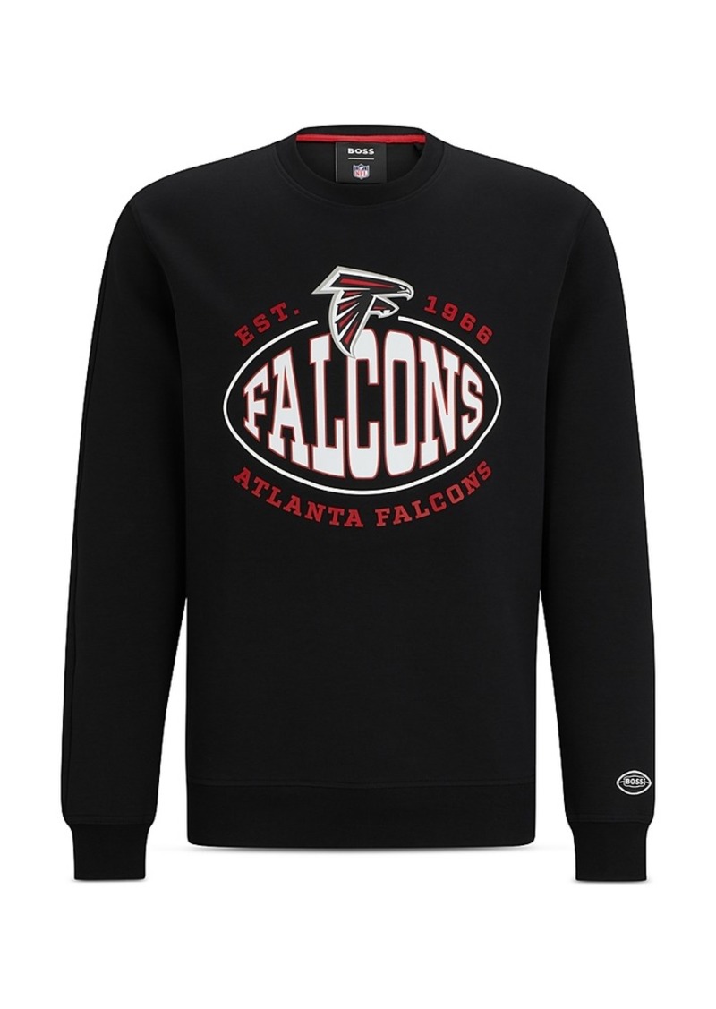 Hugo Boss Boss Nfl Atlanta Falcons Cotton Blend Printed Regular Fit Crewneck Sweatshirt