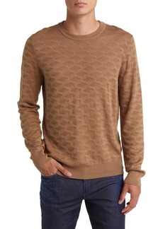 Hugo Boss BOSS Camel Odante Jacquard Silk Sweater