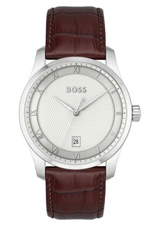 Hugo Boss BOSS Principle Leather Strap Watch