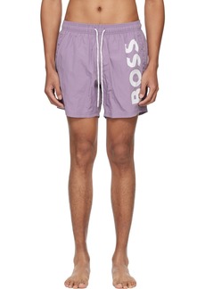 Hugo Boss BOSS Purple Large Print Swim Shorts