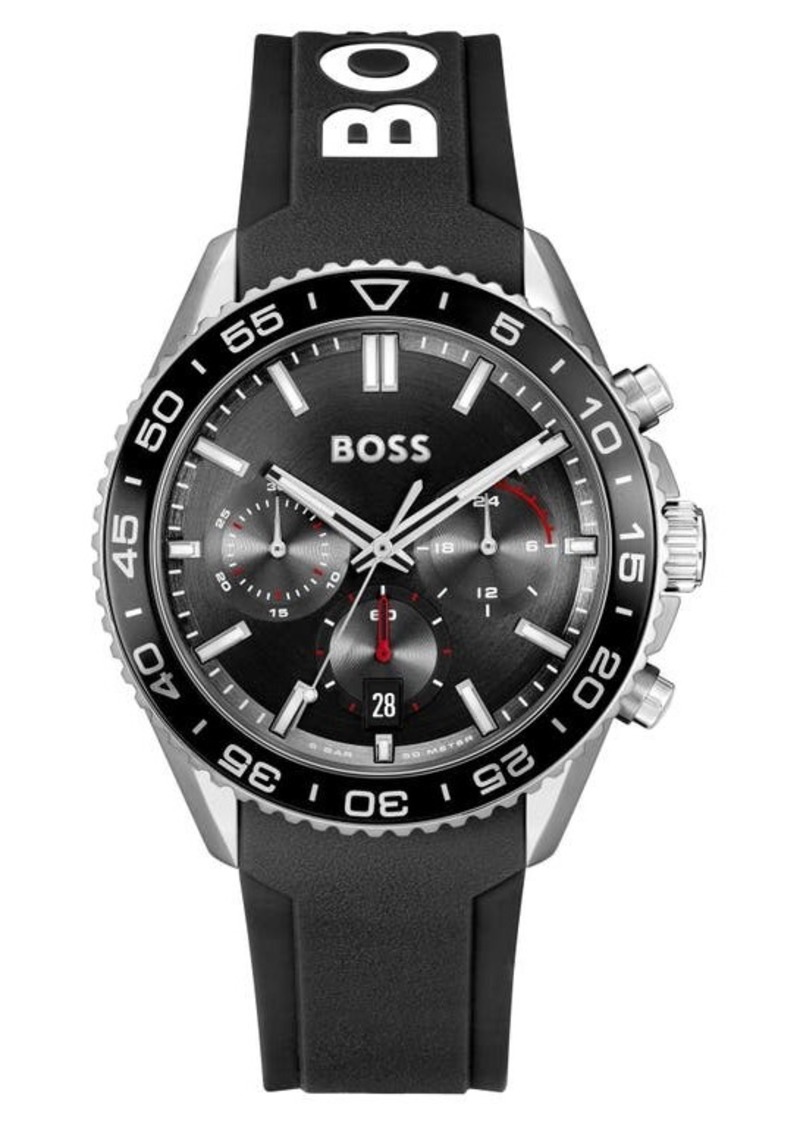 Hugo Boss BOSS Runner Chronograph Silicone Strap Watch