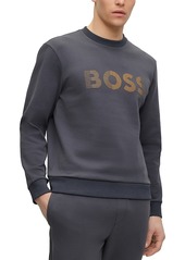 Hugo Boss Boss Salbo Cotton Blend Striped Logo Sweatshirt
