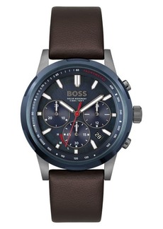 Hugo Boss BOSS Solgrade Chronograph Leather Strap Watch