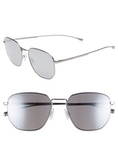 Hugo Boss BOSS Special Fit 58mm Polarized Titanium Aviator Sunglasses in Matte Grey at Nordstrom