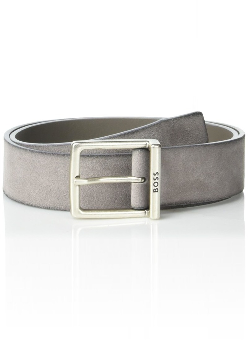 Hugo Boss BOSS Square Buckle Suede Leather Belt