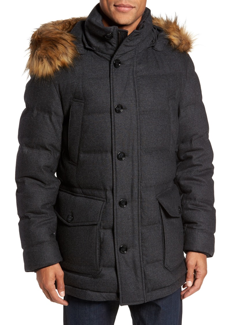Hugo Boss BOSS T-Delta Relaxed Technical Down Jacket with Faux Fur Trim ...