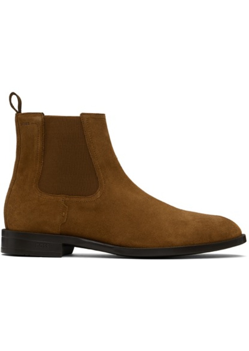 Hugo Boss BOSS Tan Suede Chelsea Boots