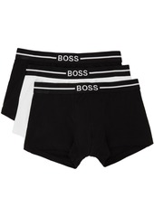 Hugo Boss Boss Three-Pack Black & White Organic Cotton Trunk Boxers