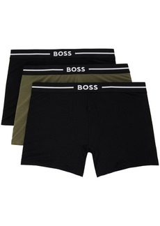 Hugo Boss BOSS Three-Pack Khaki & Black Boxers