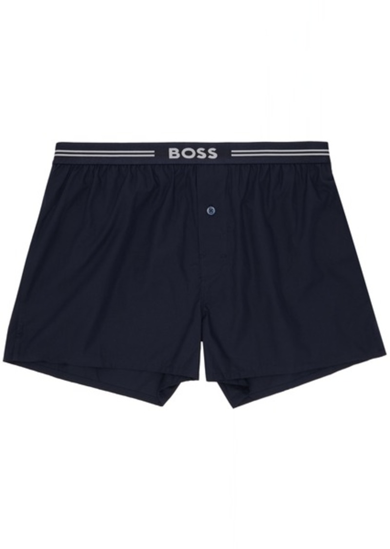 Hugo Boss BOSS Three-Pack Navy & Blue Woven Boxers