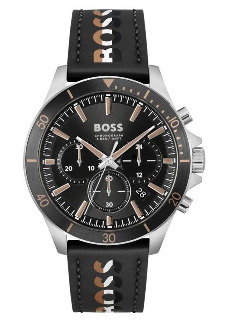 Hugo Boss BOSS Troper Chronograph Leather Strap Watch