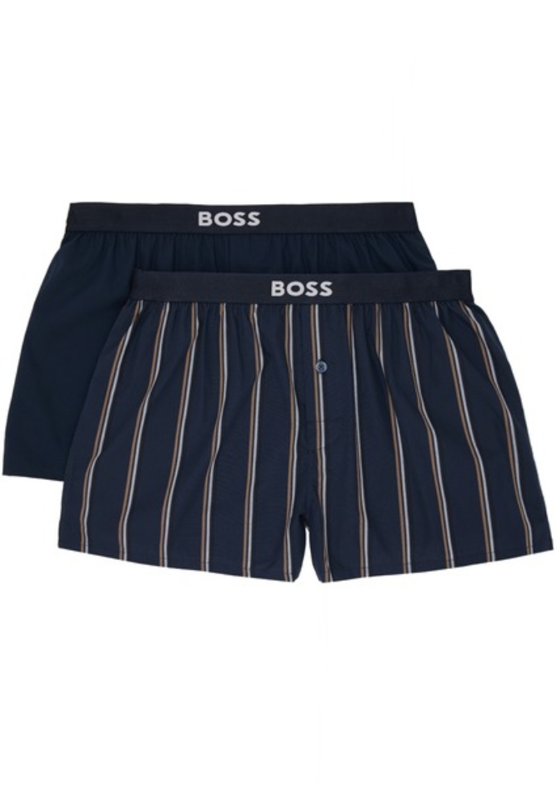 Hugo Boss BOSS Two-Pack Navy Button Boxers
