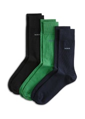 Hugo Boss Boss Uni Colors Crew Dress Socks, Pack of 3