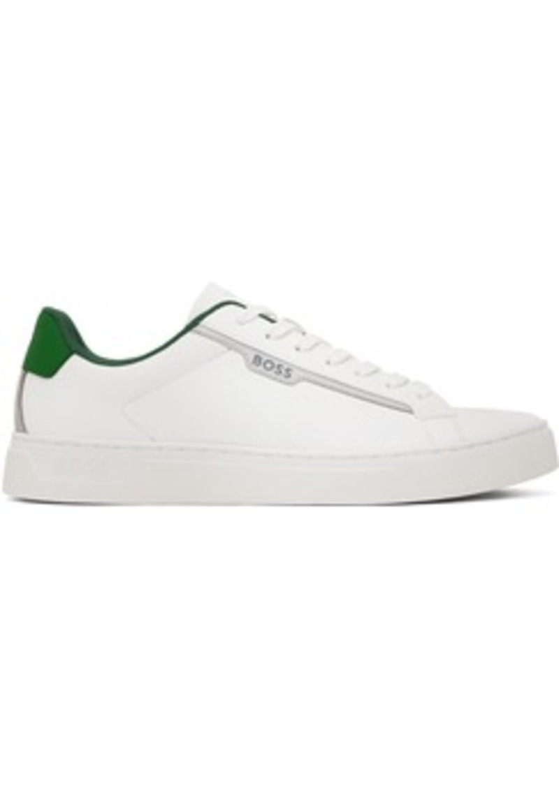 Hugo Boss BOSS White & Green Rhys Sneakers