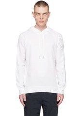 Hugo Boss BOSS White Drawstring Hoodie