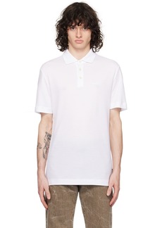 Hugo Boss BOSS White Embroidered Polo