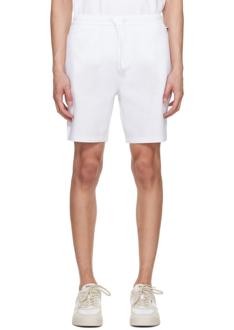 Hugo Boss BOSS White Embroidered Shorts