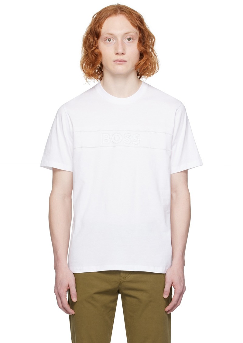 Hugo Boss BOSS White Embroidered T-Shirt