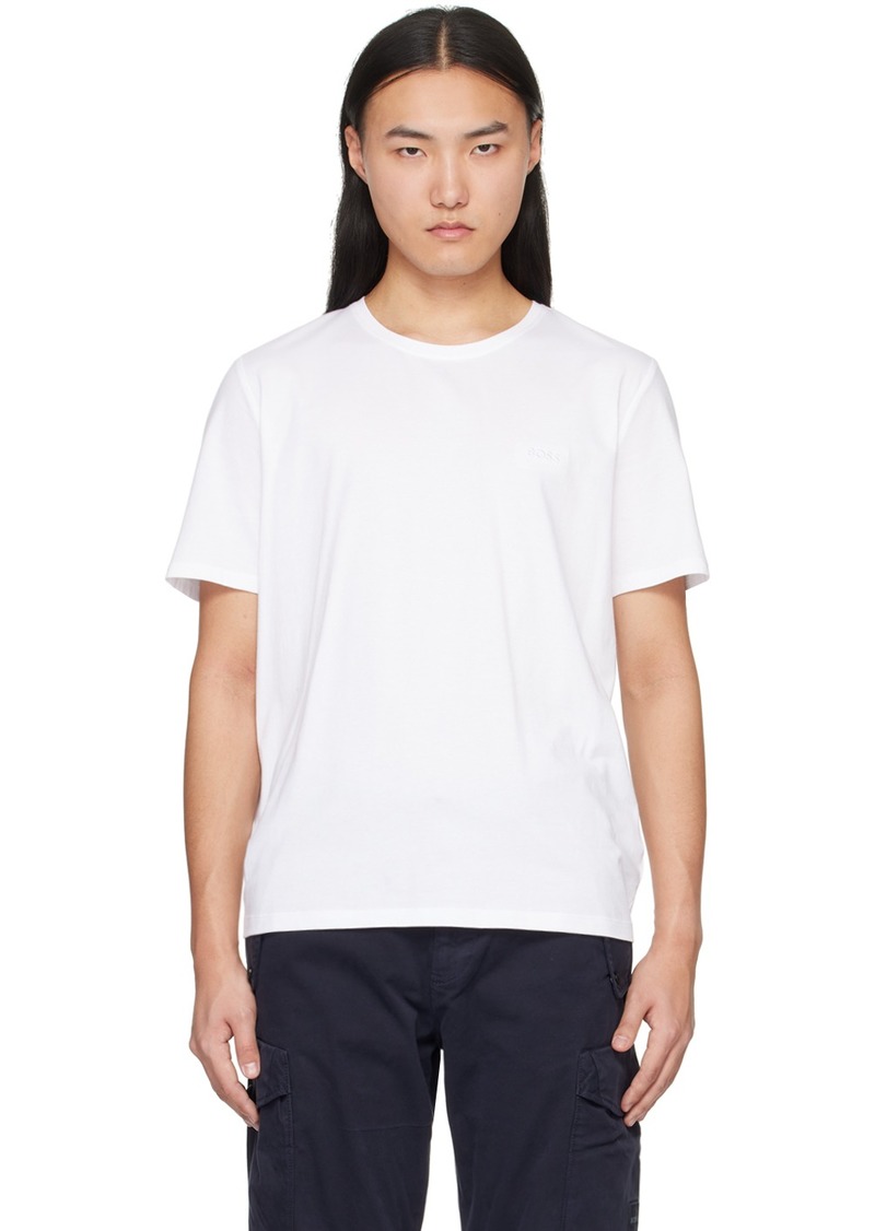 Hugo Boss BOSS White Embroidered T-Shirt