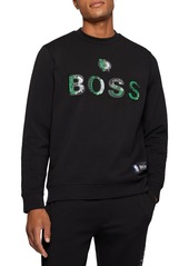 Hugo Boss BOSS x NBA Windmill 2 Boston Celtics Graphic Crewneck Sweatshirt in Charcoal at Nordstrom