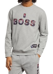 Hugo Boss BOSS x NBA Windmill 2 Graphic Crewneck Sweatshirt in Medium Grey at Nordstrom