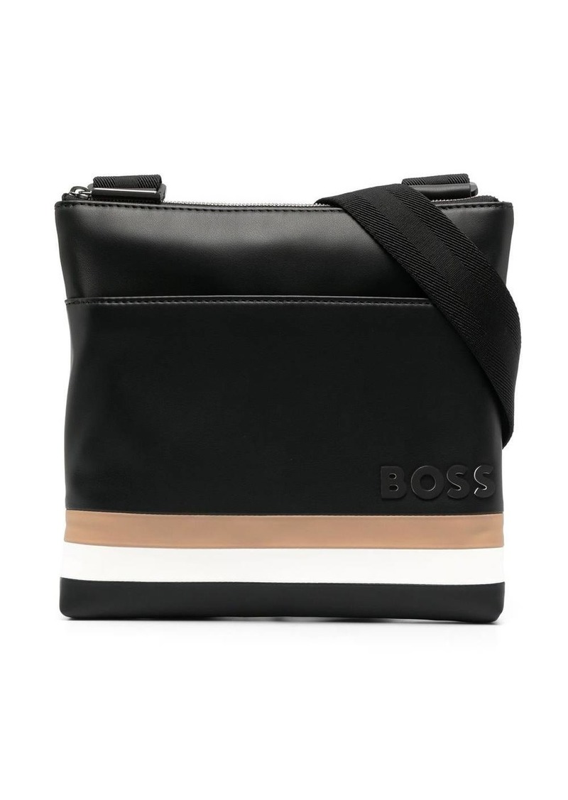 Hugo Boss Byron faux-leather messenger bag