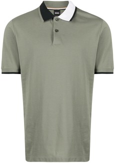 Hugo Boss contrasting-collar cotton polo shirt